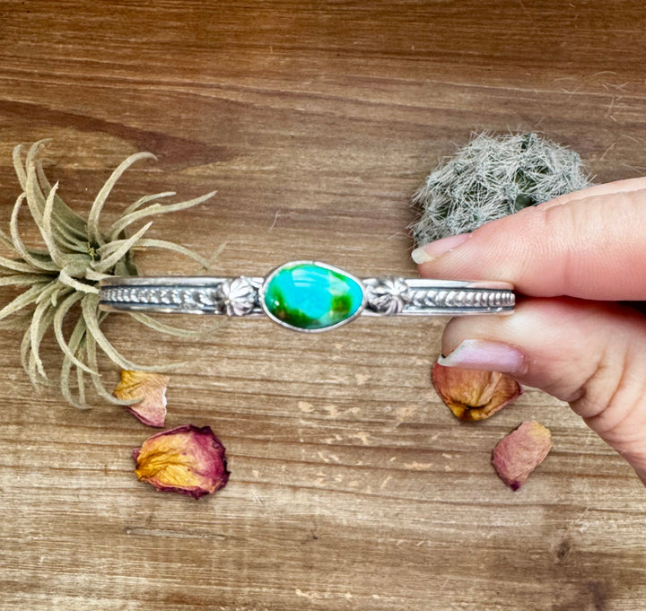 Cuff Bracelet - Sonoran Turquoise & Sterling Silver option II Bracelets Shopify Collective The Bijoux FAB Jewelry The Bijoux FAB Jewelry