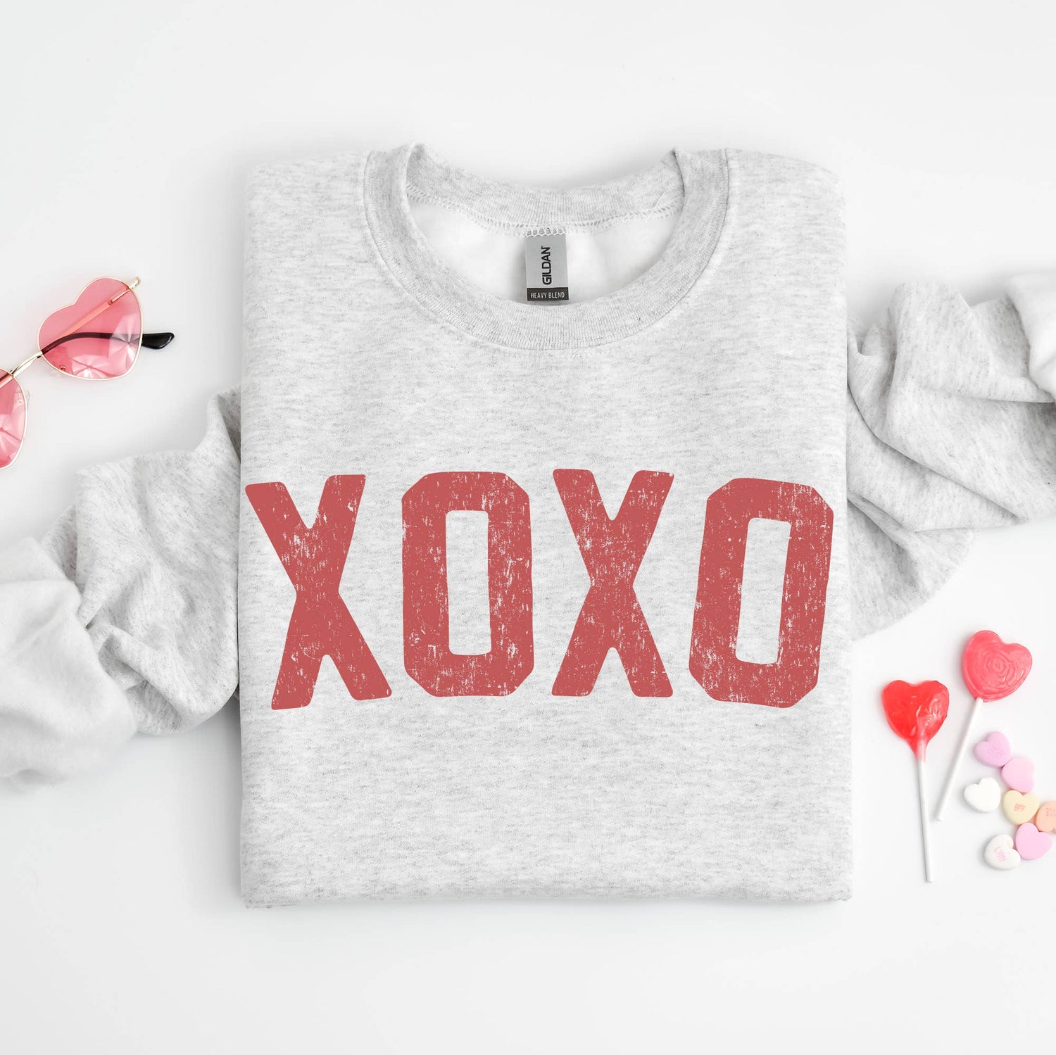 XOXO Crewneck Sweatshirt, Valentine's Day Shirt Sweatshirt Mugsby