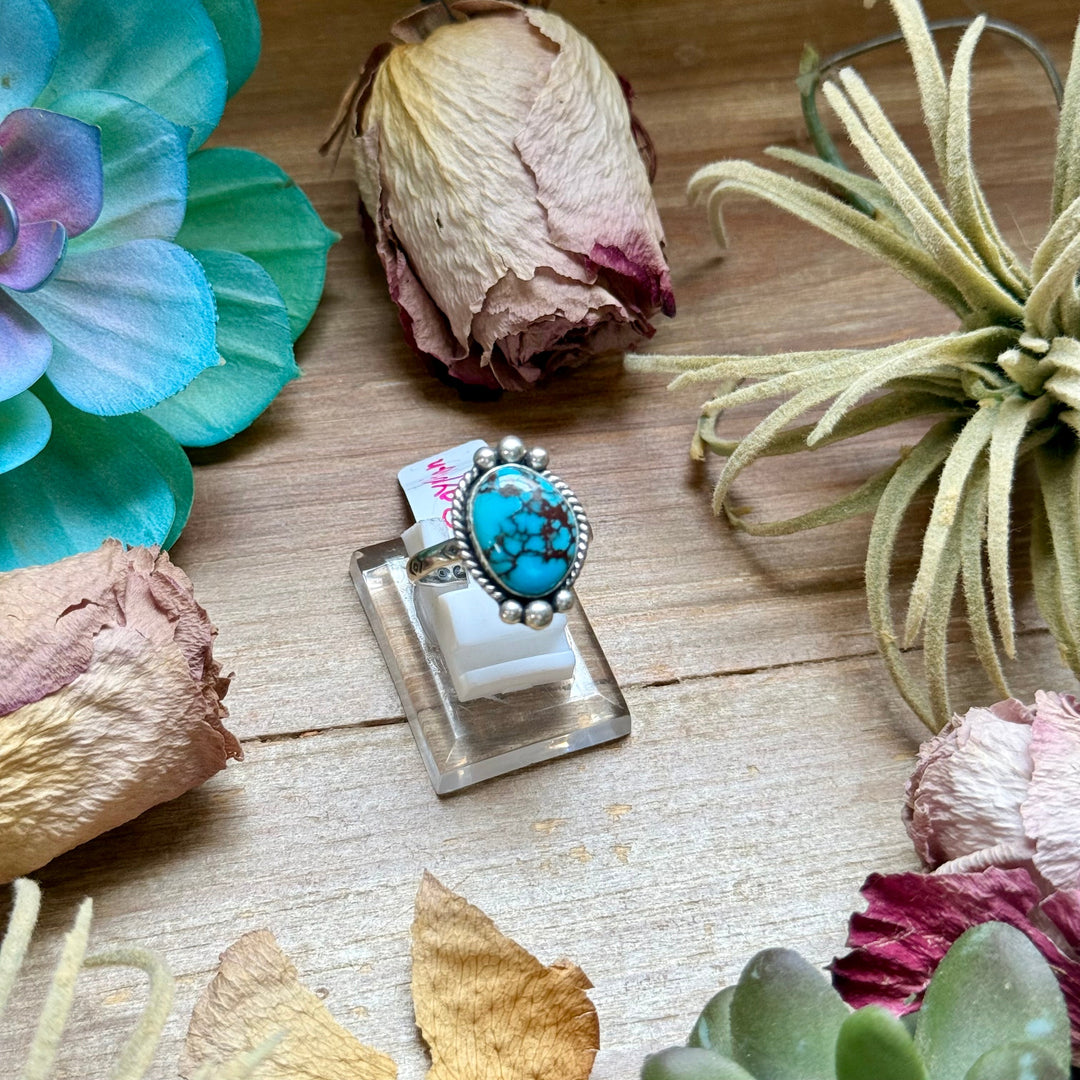 138 - Sterling Silver Egyptian Turquoise Medicine Man Eye Stamped Stacking Ring by Jason Ogg ring Shopify Collective The Bijoux FAB Jewelry The Bijoux FAB Jewelry
