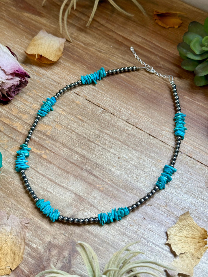 16” Light Blue Turquoise Chip Necklace Necklaces Shopify Collective The Bijoux FAB Jewelry The Bijoux FAB Jewelry