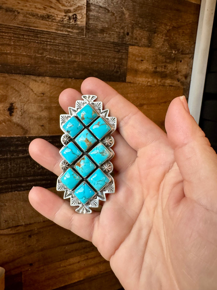 Big Ring - adjustable - kingman turquoise ring and sterling silver ring Shopify Collective The Bijoux FAB Jewelry The Bijoux FAB Jewelry