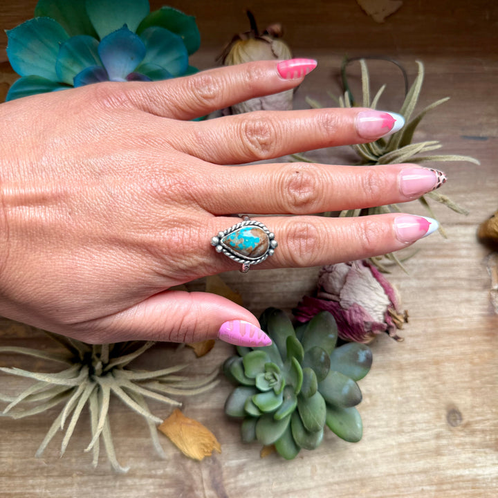 135 - Sterling Silver Easter Blue Turquoise Medicine Man Eye Stamped Stacking Ring by Jason Ogg Ring Shopify Collective The Bijoux FAB Jewelry The Bijoux FAB Jewelry