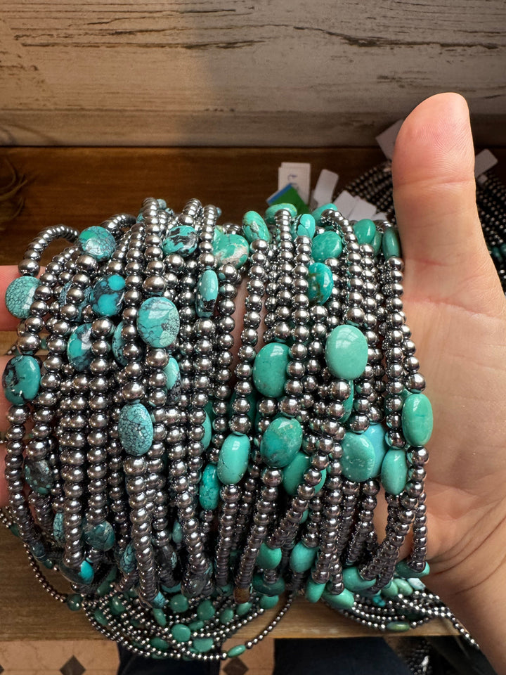 15-Inch Turquoise Necklace with 4mm & 5mm Beads Necklaces Shopify Collective The Bijoux FAB Jewelry The Bijoux FAB Jewelry