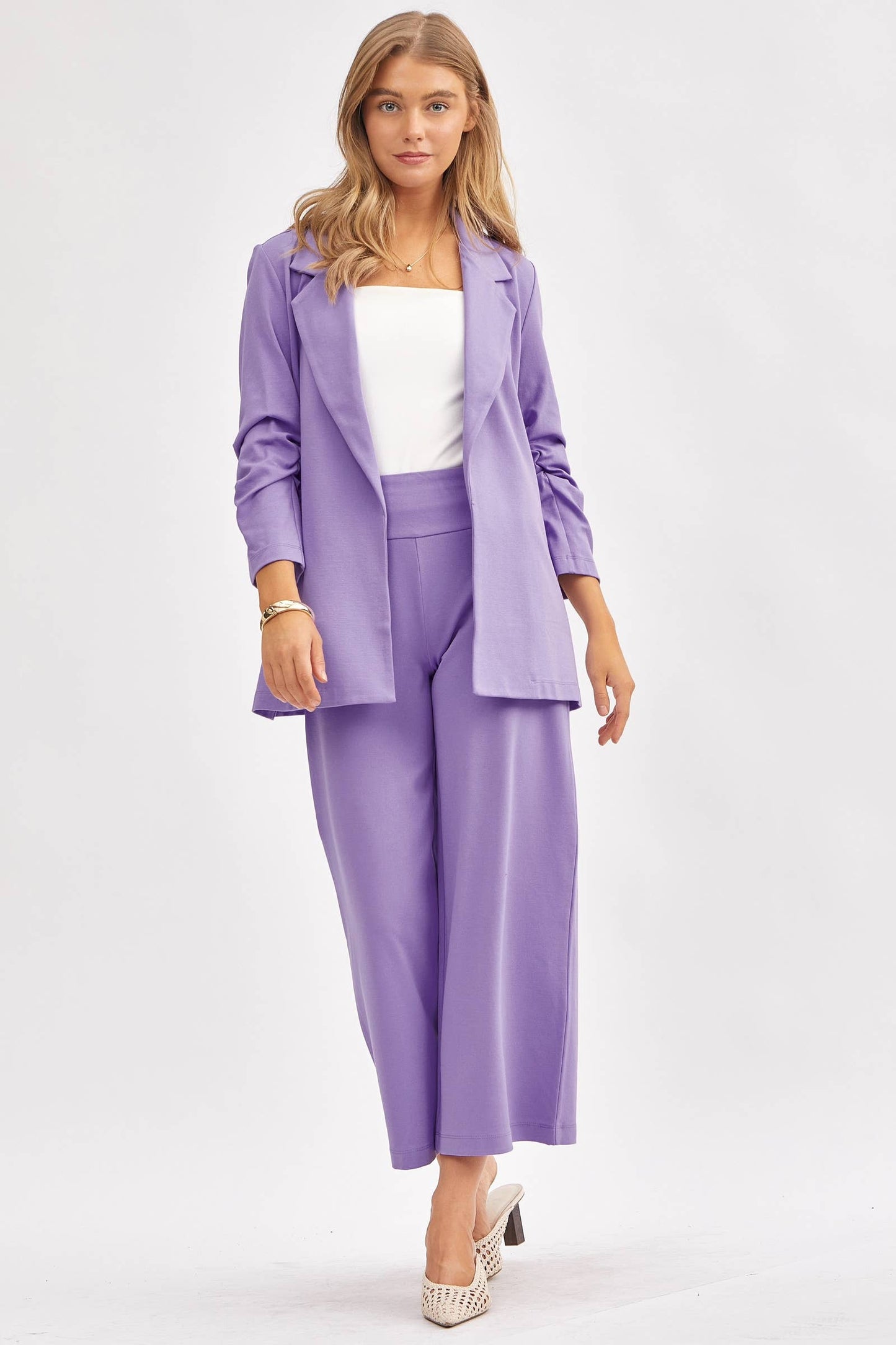 3/4 Sleeve Blazer: Violet Blazer Dear Scarlett