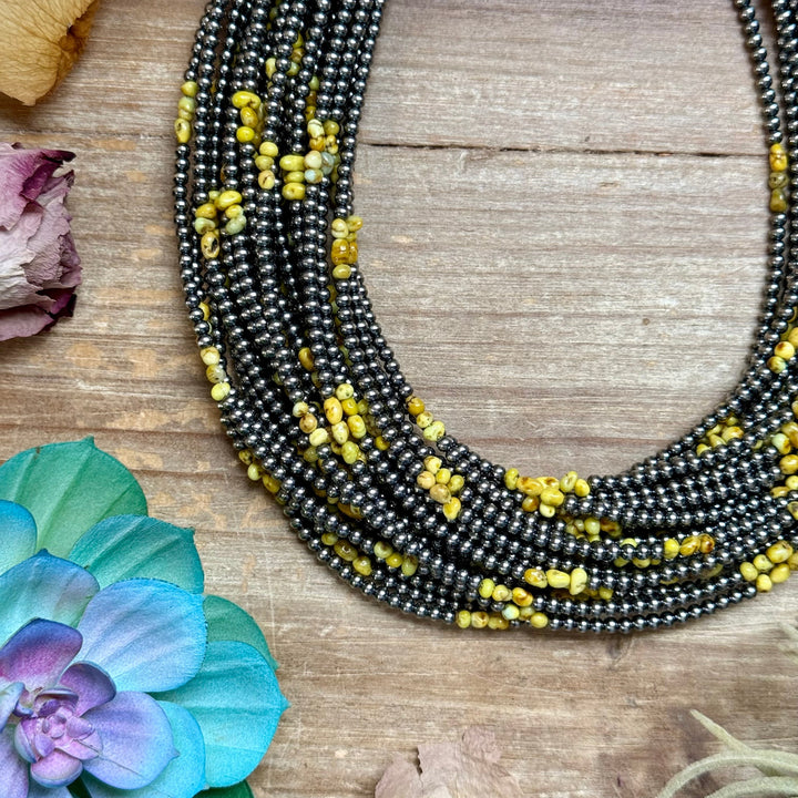 16.5” Palomino Turquoise Necklace – Sterling Silver Pearls Necklaces Shopify Collective The Bijoux FAB Jewelry The Bijoux FAB Jewelry