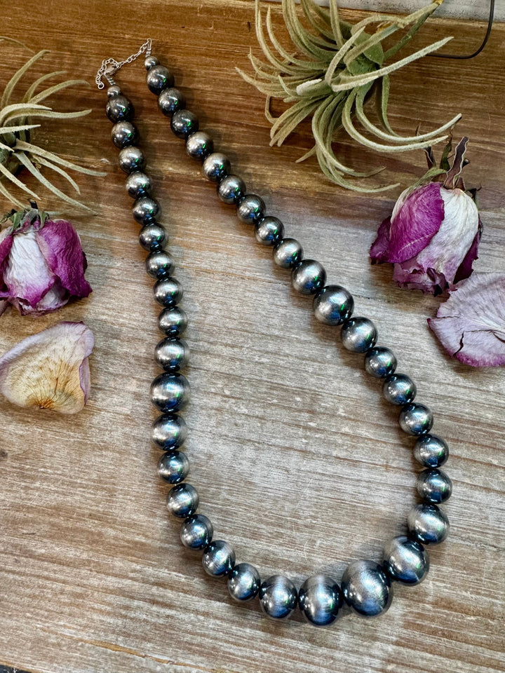 Large Sterling Silver Pearl Necklace – 8mm to 20mm Graduated Necklaces Shopify Collective The Bijoux FAB Jewelry The Bijoux FAB Jewelry