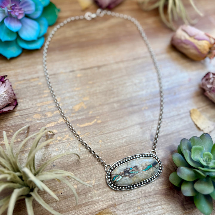 102 - Sterling Silver Ribbon Easter Blue Turquoise Bar Necklace by Jason Ogg Necklaces Shopify Collective The Bijoux FAB Jewelry The Bijoux FAB Jewelry