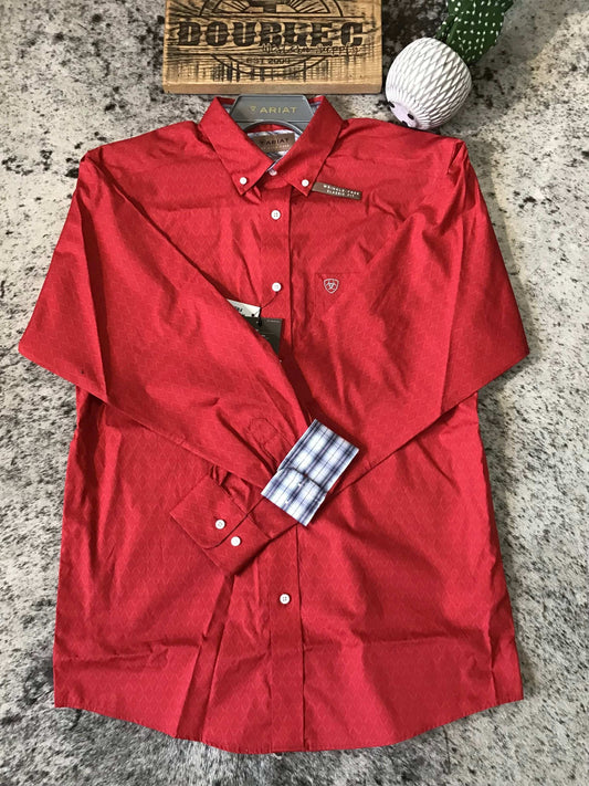 Ariat MNS Wrinkle Free Dangelo Classic Fit Shirt RED Shirt ariatmens Ariat