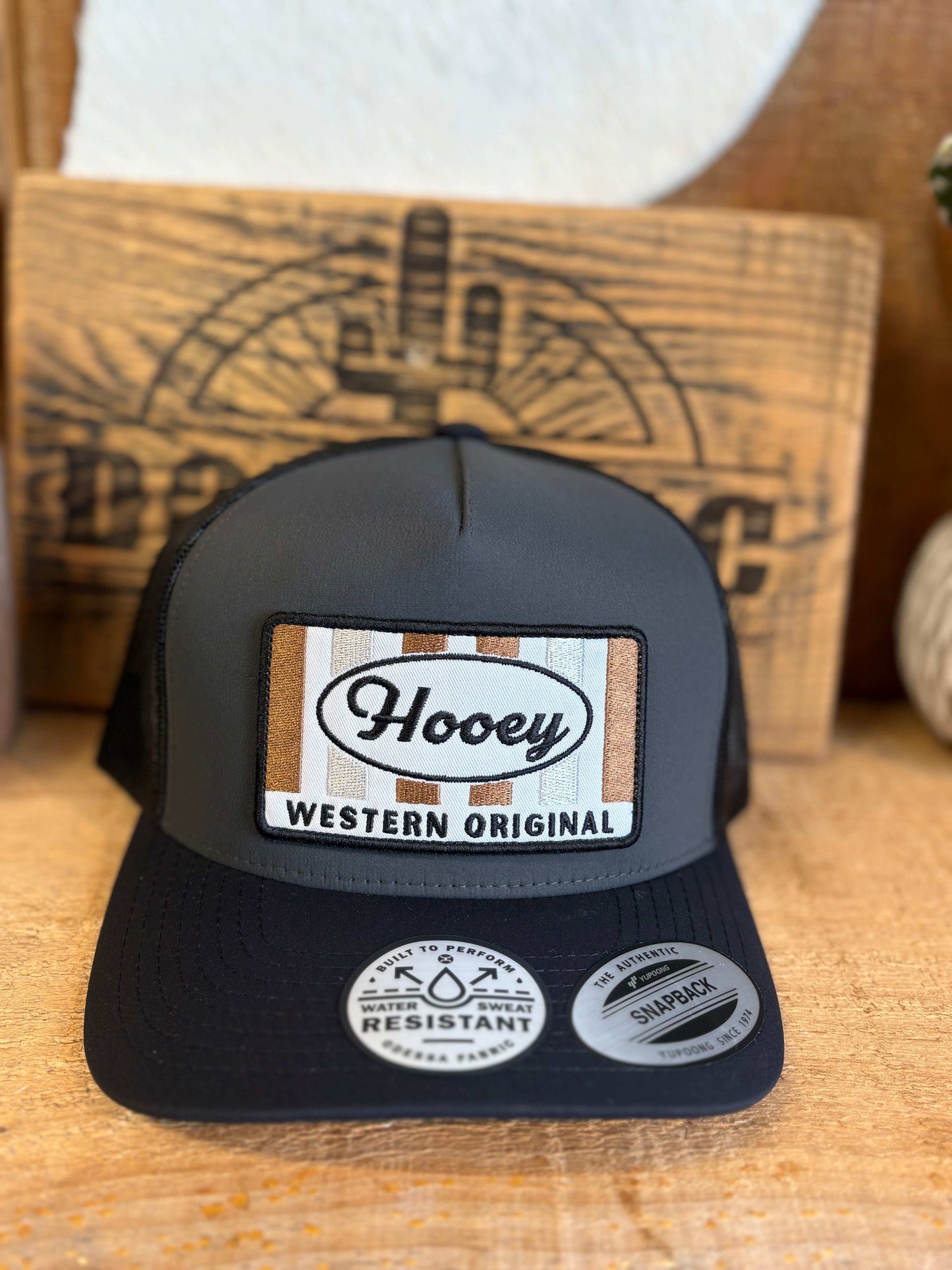 Hooey 5-Panel Trucker with White and Brown 2511T-GY Cap Hooey