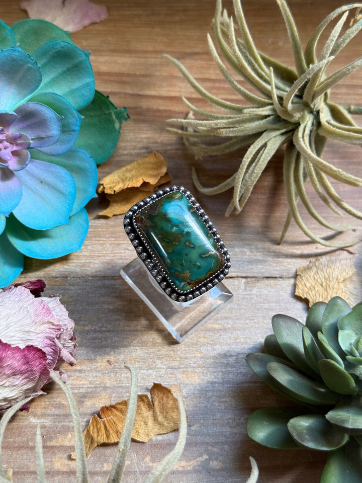 MJ Ring - Rectangle Turquoise Ring Ring Shopify Collective The Bijoux FAB Jewelry The Bijoux FAB Jewelry