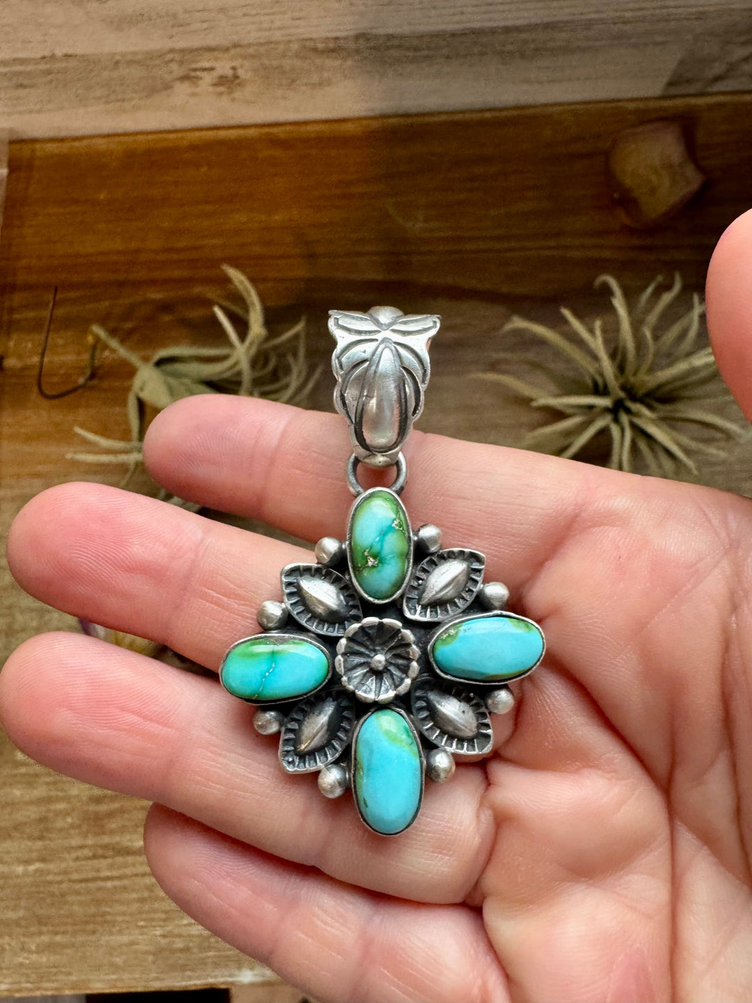 Flower Pendant with Sunderland Gold – Sterling Silver – Native Made by Charles Johnson Pendant Shopify Collective The Bijoux FAB Jewelry The Bijoux FAB Jewelry