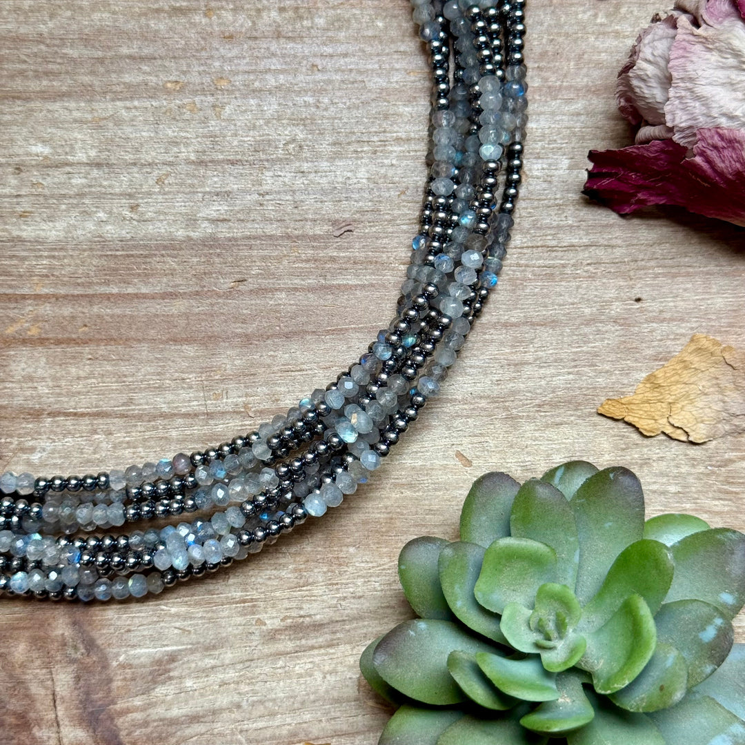 Faceted Moonstone Necklace – 19" 3mm Necklaces Shopify Collective The Bijoux FAB Jewelry The Bijoux FAB Jewelry