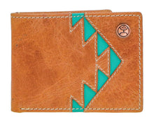 Load image into Gallery viewer, &quot;TONKAWA&quot; BIFOLD TAN W/TURQUOISE AZTEC
