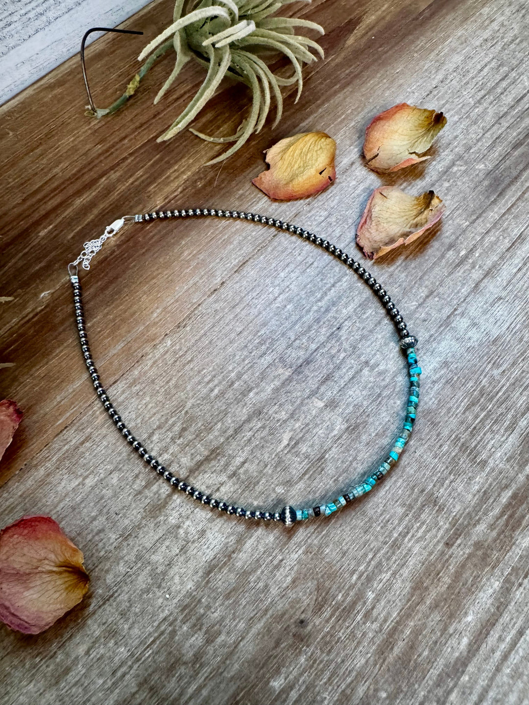 Blue-Green Turquoise Heishi Choker – 14" Choker Shopify Collective The Bijoux FAB Jewelry The Bijoux FAB Jewelry