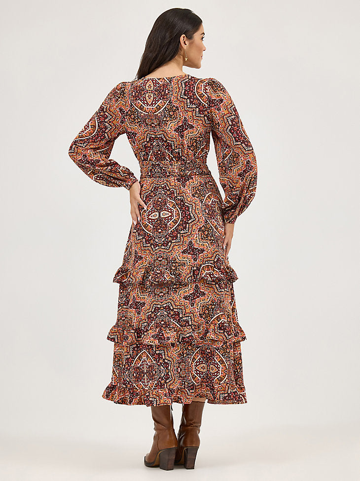 New Women's Ruffle Accent Maxi Dress 112371767 Dress Wrangler