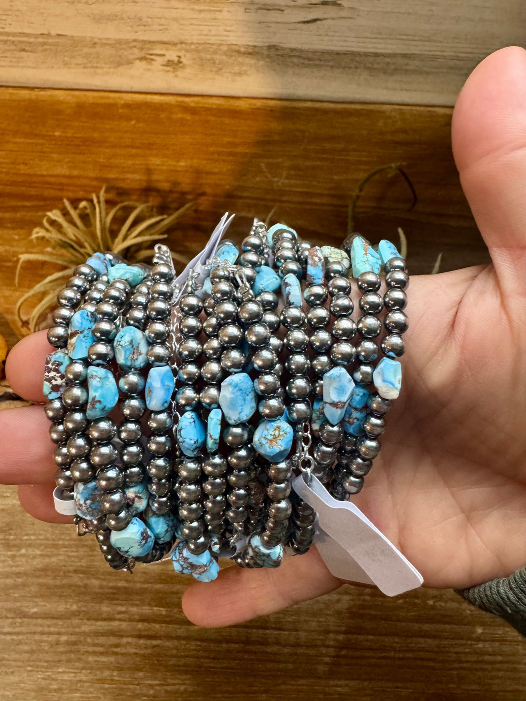 Golden Hill Turquoise Bracelet – 5mm Sterling Silver Pearls Bracelets Shopify Collective The Bijoux FAB Jewelry The Bijoux FAB Jewelry