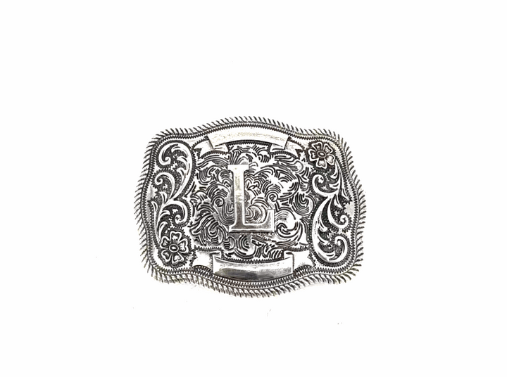 Western Filigree Initial Belt Buckle SX1014T Belt Buckle L Belt Buckle Men's Women's Snowing West