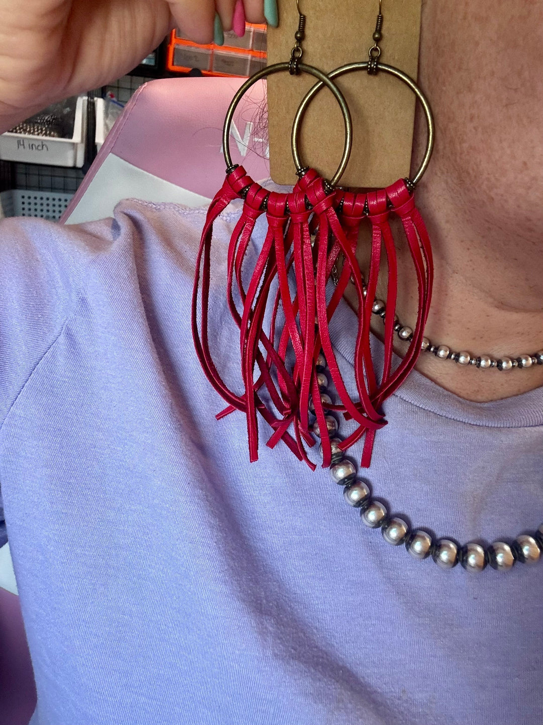 10 options Deer Skin Leather Hoop Earrings – 6.5" – Final Edition – USA Made Earrings Shopify Collective The Bijoux FAB Jewelry The Bijoux FAB Jewelry