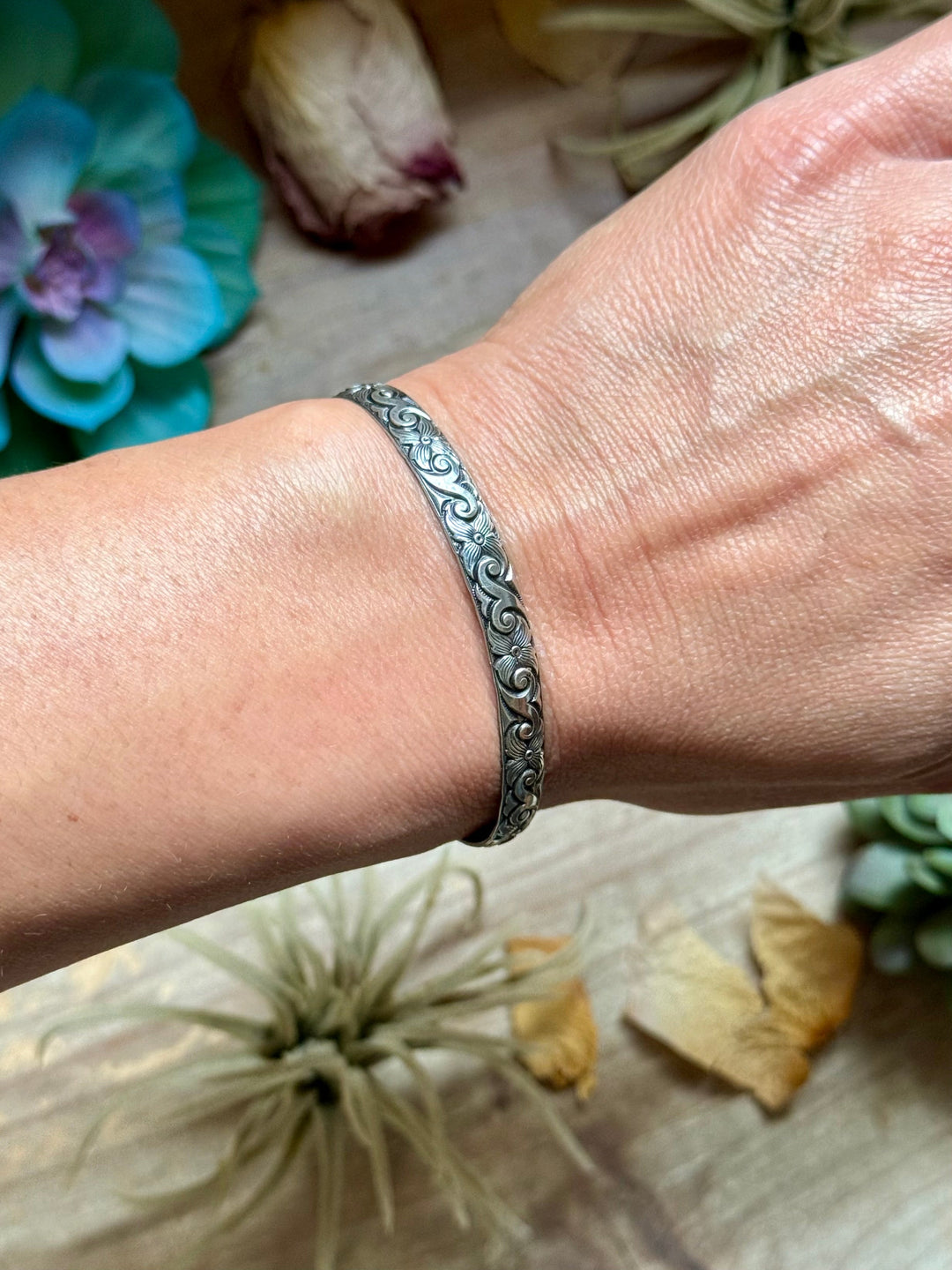 MJ Sterling Silver Cuff – Flexible Small Wrist Fit cuff Shopify Collective The Bijoux FAB Jewelry The Bijoux FAB Jewelry
