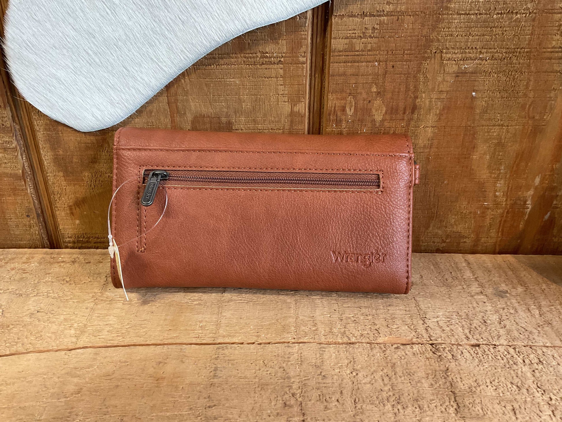 Wrangler Montana West Brown Whipstitch Wristlet Wallet MG183-W048BR wallet Montana West