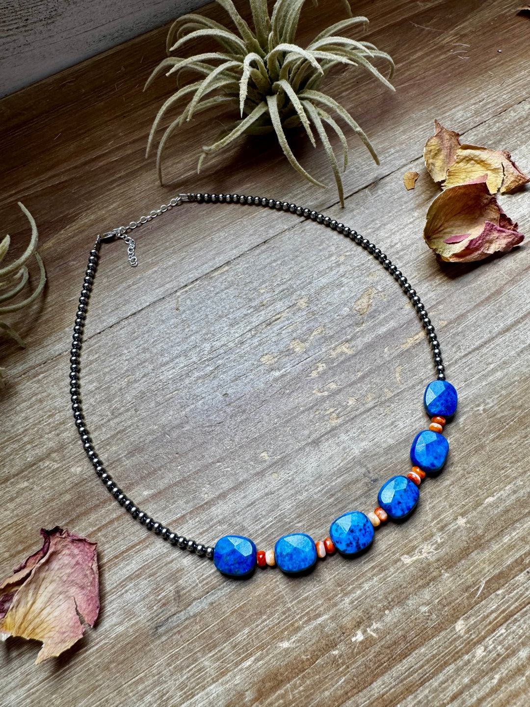 Sterling Silver & Spiny Oyster Choker with Lapis – Summer Necklace Choker Shopify Collective The Bijoux FAB Jewelry The Bijoux FAB Jewelry