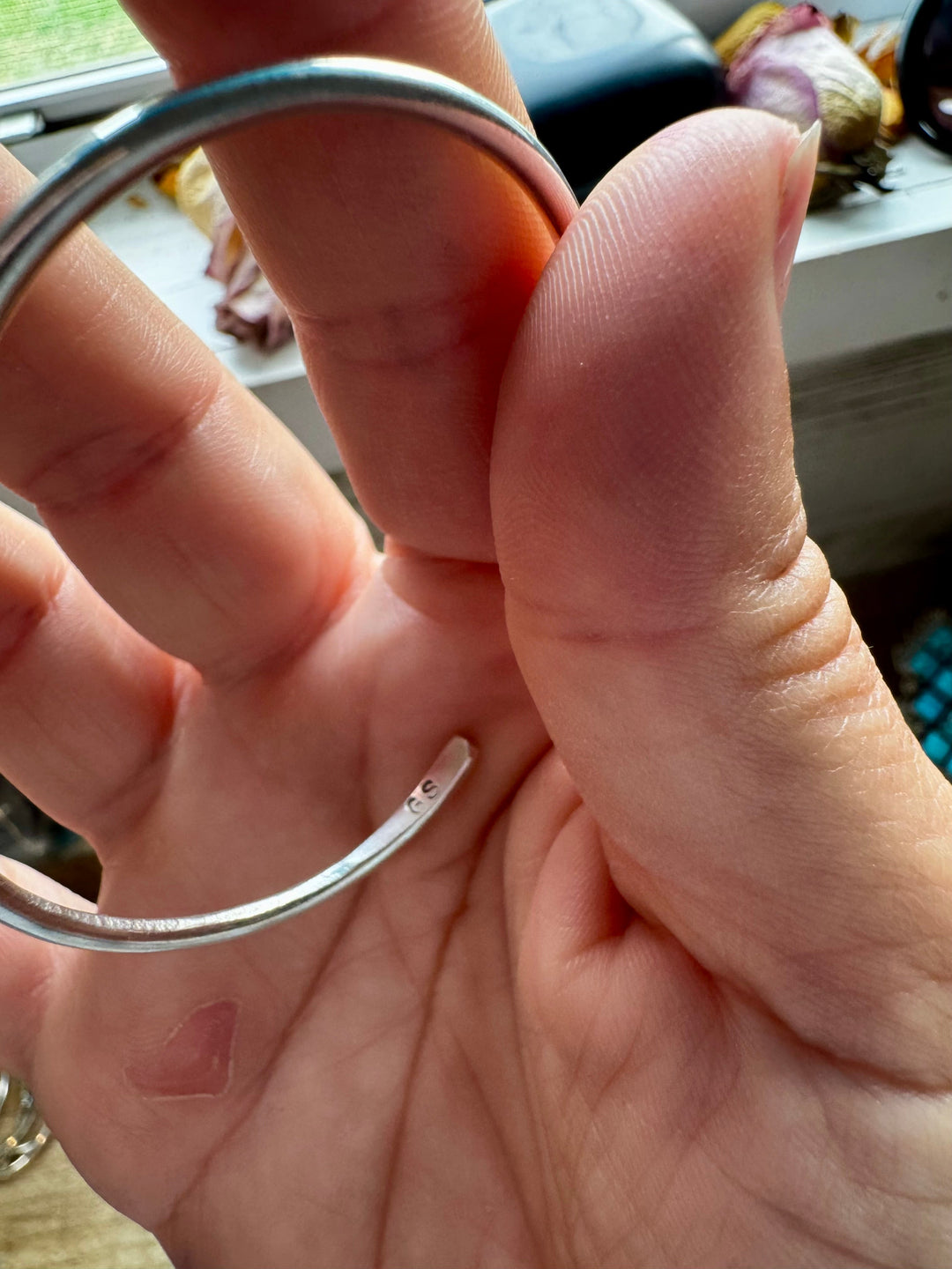 Small Opal Cuff Bracelet – Choice of Pink, Blue, or White – Sterling Silver bracelets Shopify Collective The Bijoux FAB Jewelry The Bijoux FAB Jewelry
