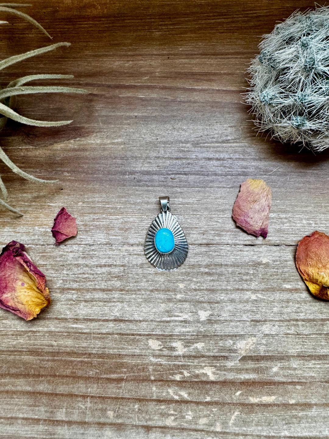 Teardrop Pendant - sterling silver with Kingman turquoise Pendant Shopify Collective The Bijoux FAB Jewelry The Bijoux FAB Jewelry