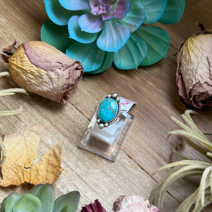 136 - Sterling Silver Blue Ridge Turquoise Medicine Man Eye Stamped Stacking Ring by Jason Ogg Ring Shopify Collective The Bijoux FAB Jewelry The Bijoux FAB Jewelry