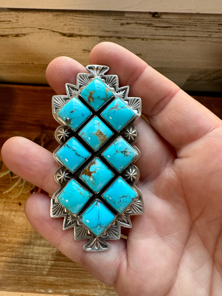 Big Ring - adjustable - kingman turquoise ring and sterling silver ring Shopify Collective The Bijoux FAB Jewelry The Bijoux FAB Jewelry