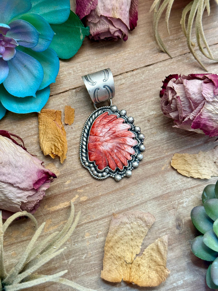 83 - Sterling Silver Red Spiny Oyster Chief Head Pendant by Shay Pfeiffer Pendant Shopify Collective The Bijoux FAB Jewelry The Bijoux FAB Jewelry