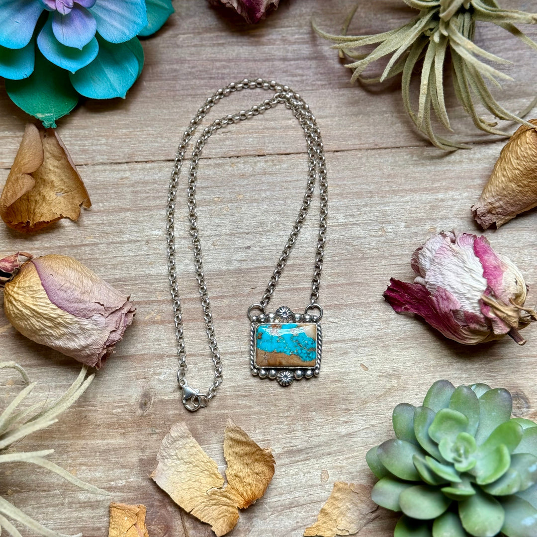 111 - Sterling Silver Easter Blue Turquoise Bar Necklace by Jason Ogg Necklaces Shopify Collective The Bijoux FAB Jewelry The Bijoux FAB Jewelry