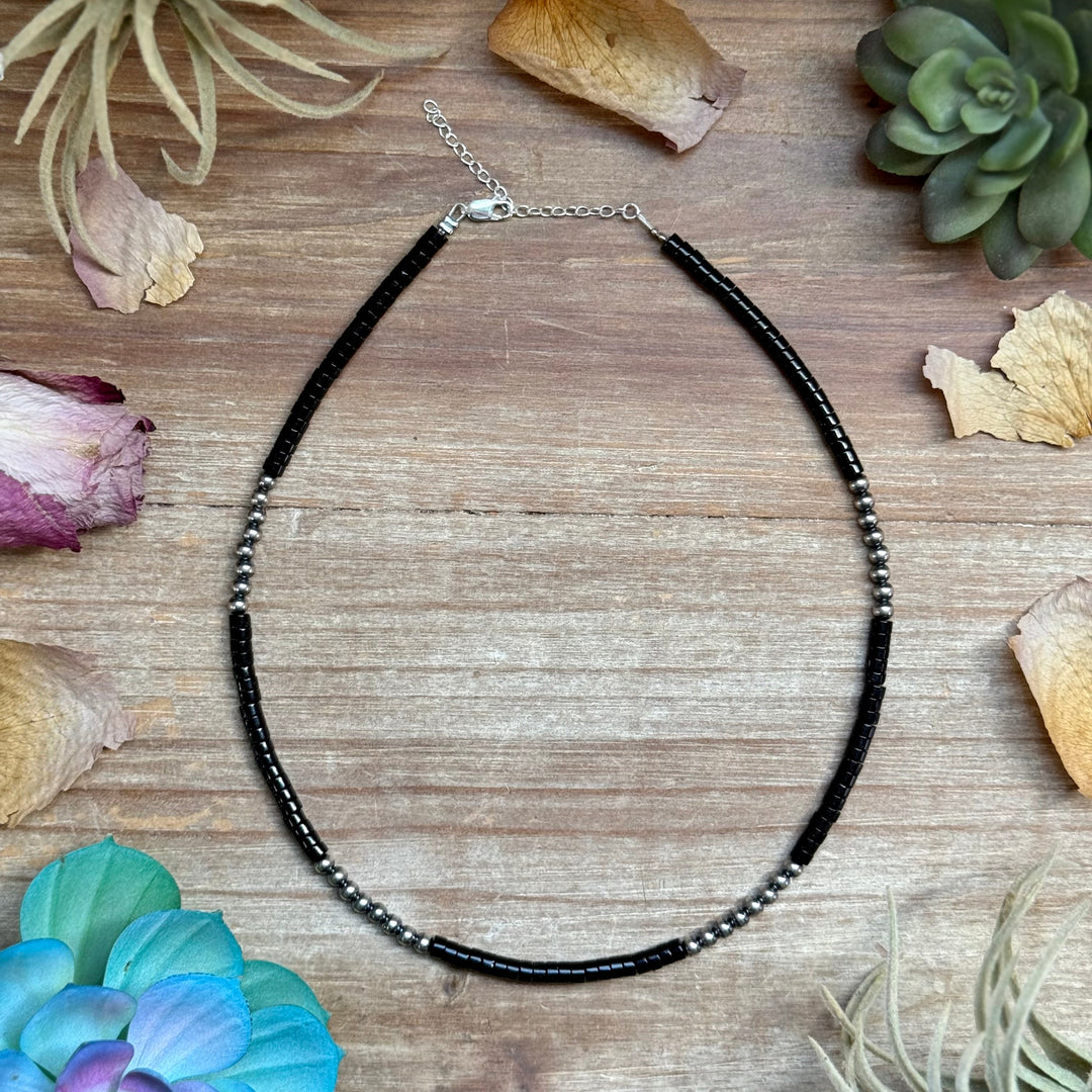 16” Black Onyx Necklace – Sterling Silver Pearls Necklaces Shopify Collective The Bijoux FAB Jewelry The Bijoux FAB Jewelry
