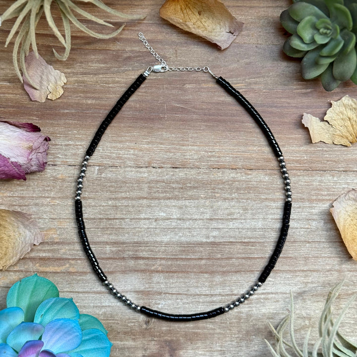 16” Black Onyx Necklace – Sterling Silver Pearls Necklaces Shopify Collective The Bijoux FAB Jewelry The Bijoux FAB Jewelry