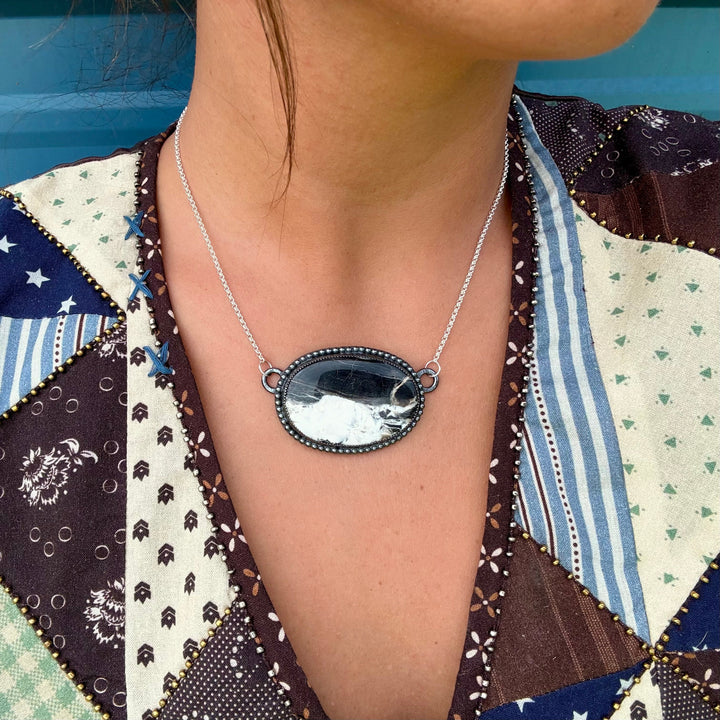 MJ White Buffalo Bar Necklace – Sterling Silver Chains Shopify Collective The Bijoux FAB Jewelry The Bijoux FAB Jewelry