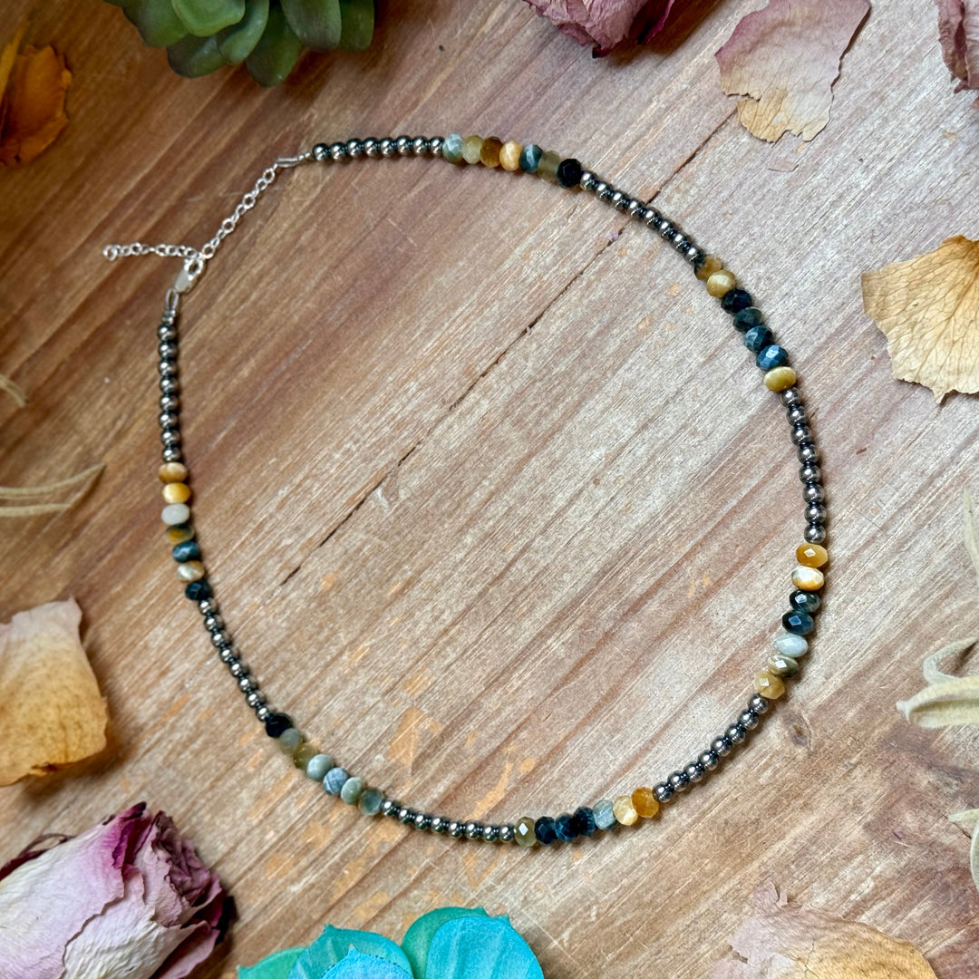 16” Golden Tiger Eye Necklace – Sterling Silver Pearls Necklaces Shopify Collective The Bijoux FAB Jewelry The Bijoux FAB Jewelry