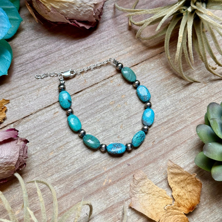 Blue Turquoise Bracelet – 6 1/4" – 5mm Bracelets Shopify Collective The Bijoux FAB Jewelry The Bijoux FAB Jewelry