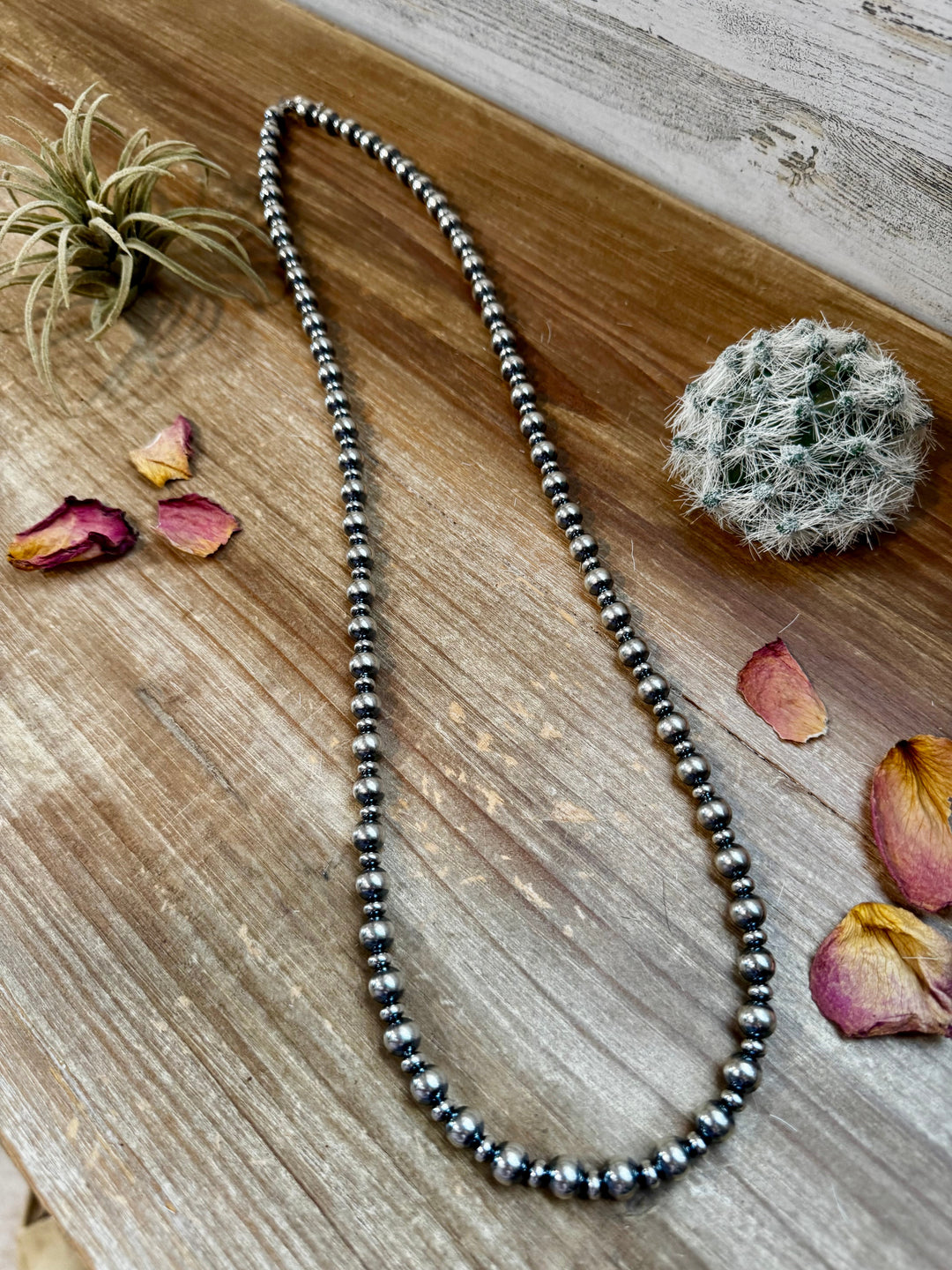 32 inch Necklace - 8 mm & 5 mm saucer Sterling Silver Pearls Necklaces Shopify Collective The Bijoux FAB Jewelry The Bijoux FAB Jewelry