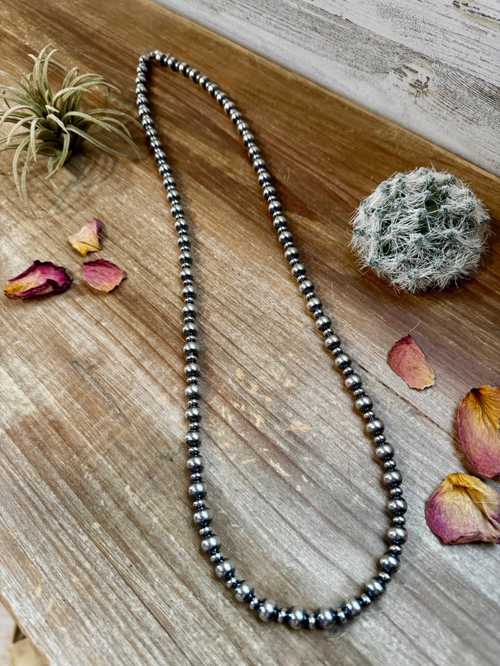 32 inch Necklace - 8 mm & 5 mm saucer Sterling Silver Pearls Necklaces Shopify Collective The Bijoux FAB Jewelry The Bijoux FAB Jewelry
