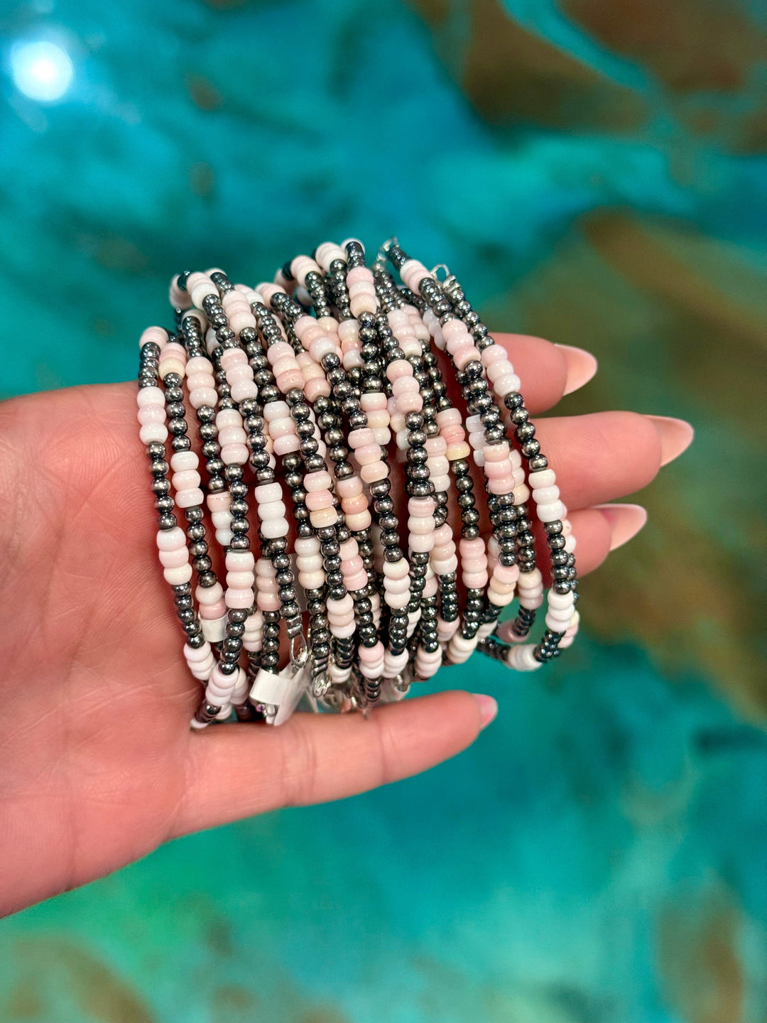 Pink Conch & Sterling Silver Bracelet – 6 1/4" – 3mm Bracelets Shopify Collective The Bijoux FAB Jewelry The Bijoux FAB Jewelry