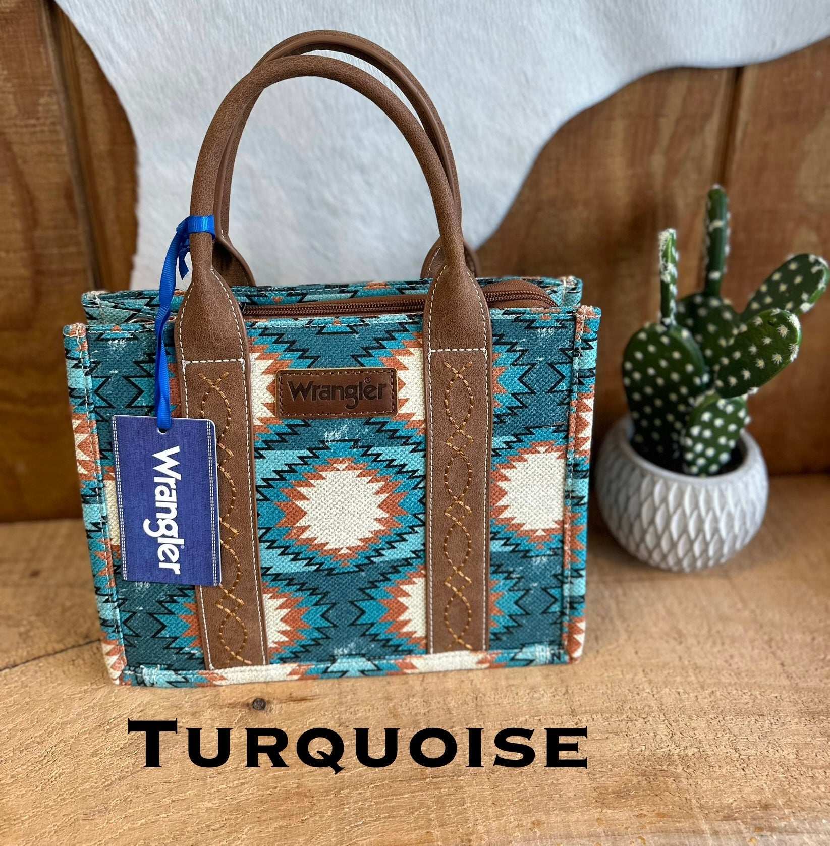 Wrangler Distressed Dual Sided Print Canvas Tote/Crossbody WG221-8120 Purse Montana West