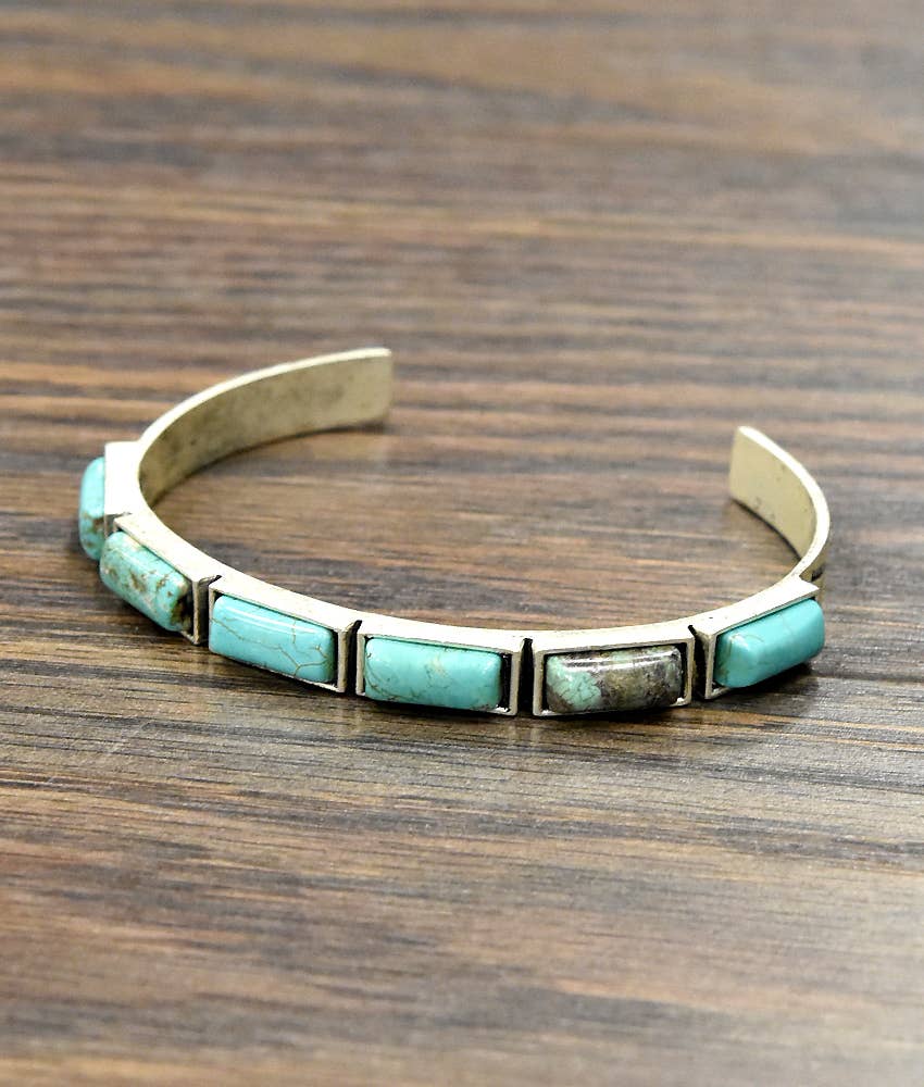 710953, Bar Turquoise Cuff Bracelet Bracelet ISAC Trading Inc