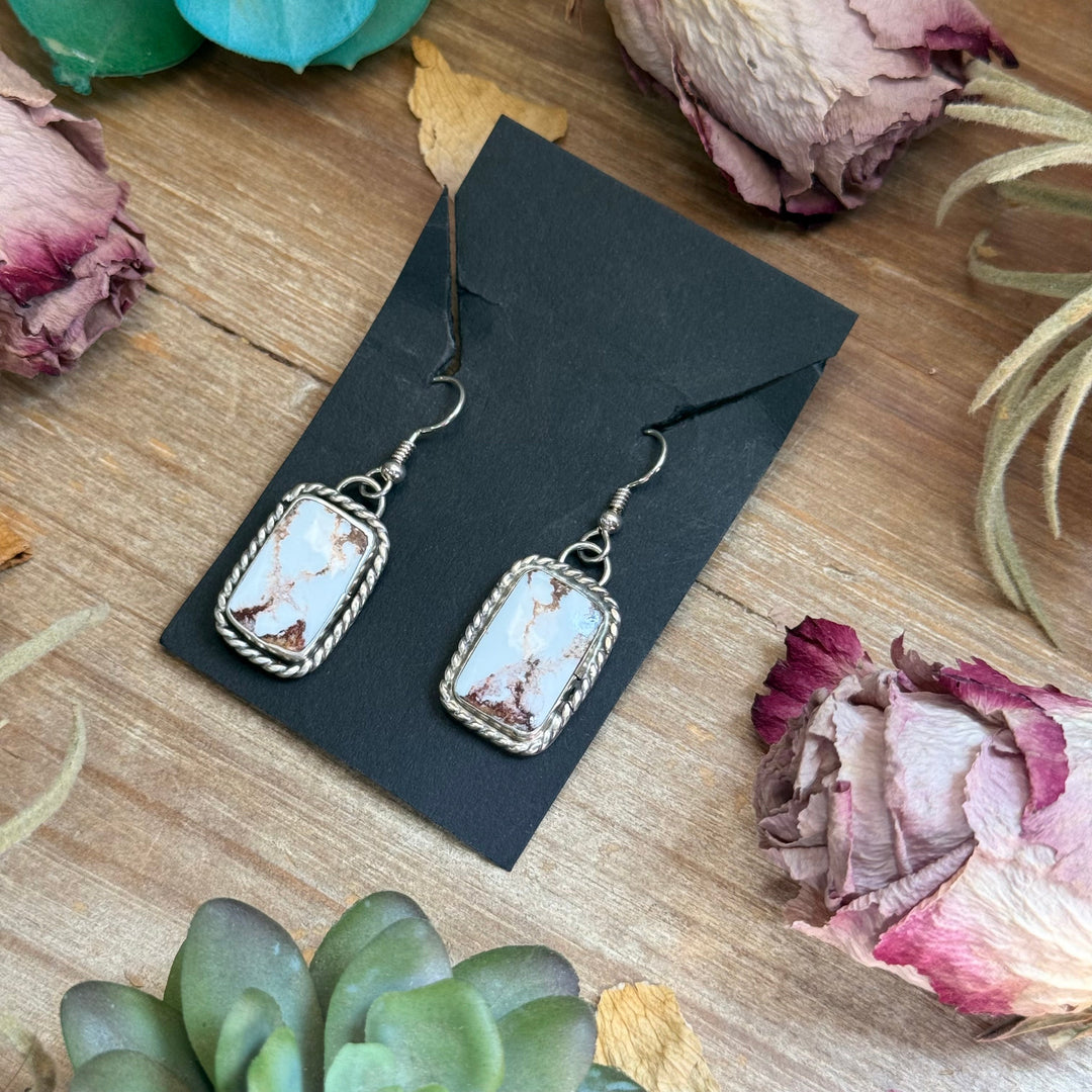 Sterling Silver Wild Horse Jasper Dangle Earrings – Handmade by Artist Jason Ogg Earrings Shopify Collective The Bijoux FAB Jewelry The Bijoux FAB Jewelry