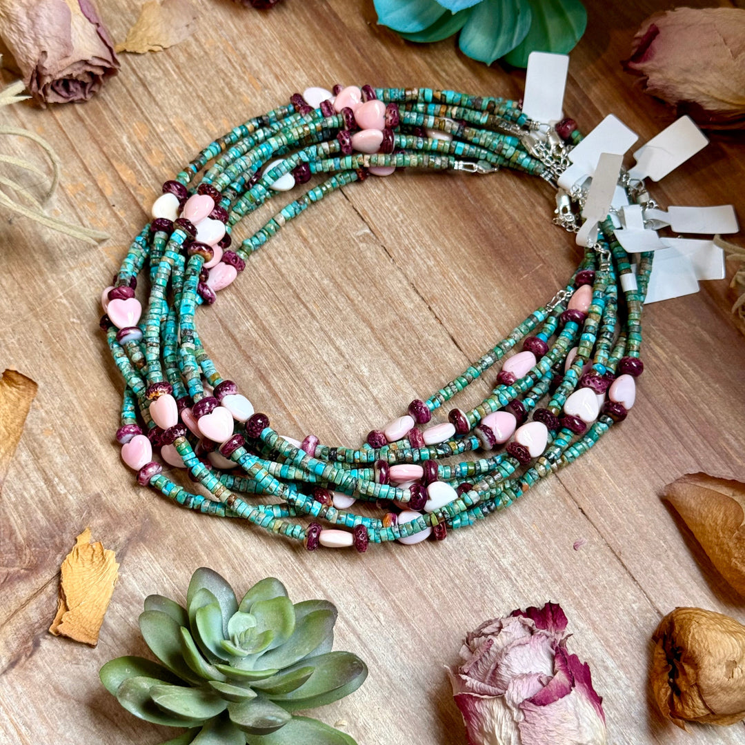 Color Pop Summer Necklace – Turquoise, Purple Spiny & Pink Conch 16" Necklaces Shopify Collective The Bijoux FAB Jewelry The Bijoux FAB Jewelry