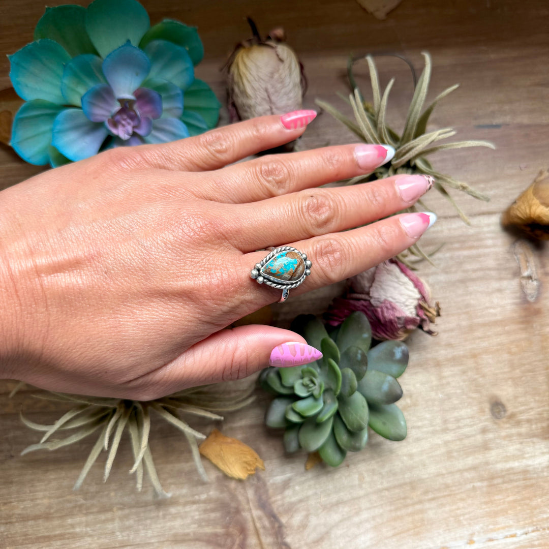 135 - Sterling Silver Easter Blue Turquoise Medicine Man Eye Stamped Stacking Ring by Jason Ogg Ring Shopify Collective The Bijoux FAB Jewelry The Bijoux FAB Jewelry