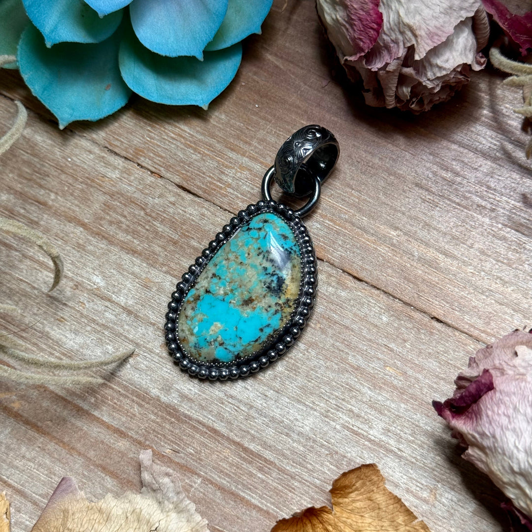 MJ Freeform Turquoise Pendant – Sterling Silver Pendant Shopify Collective The Bijoux FAB Jewelry The Bijoux FAB Jewelry