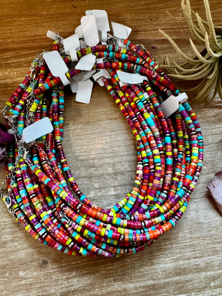Magnesite Heishi Choker – Sterling Silver Pearls Necklaces Shopify Collective The Bijoux FAB Jewelry The Bijoux FAB Jewelry