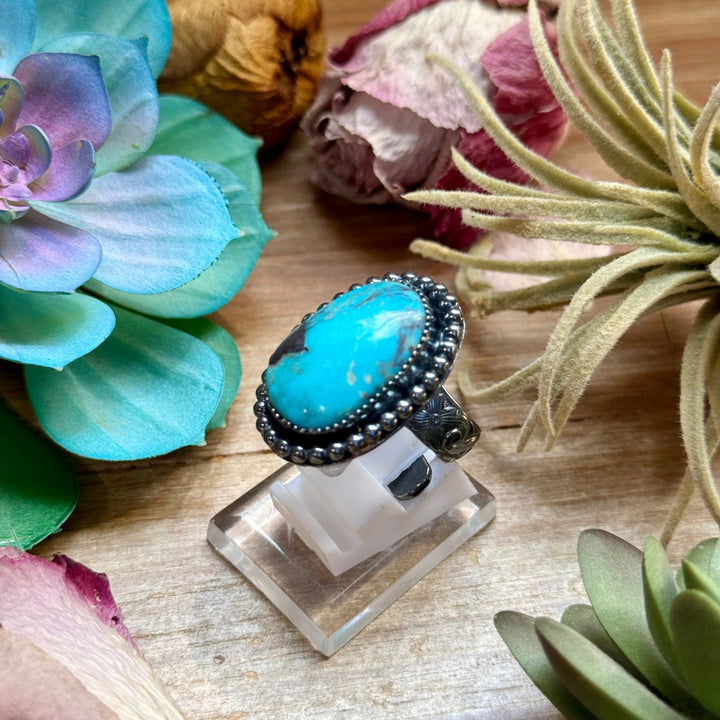 MJ Ring - Turquoise Oval Adjustable Ring Ring Shopify Collective The Bijoux FAB Jewelry The Bijoux FAB Jewelry