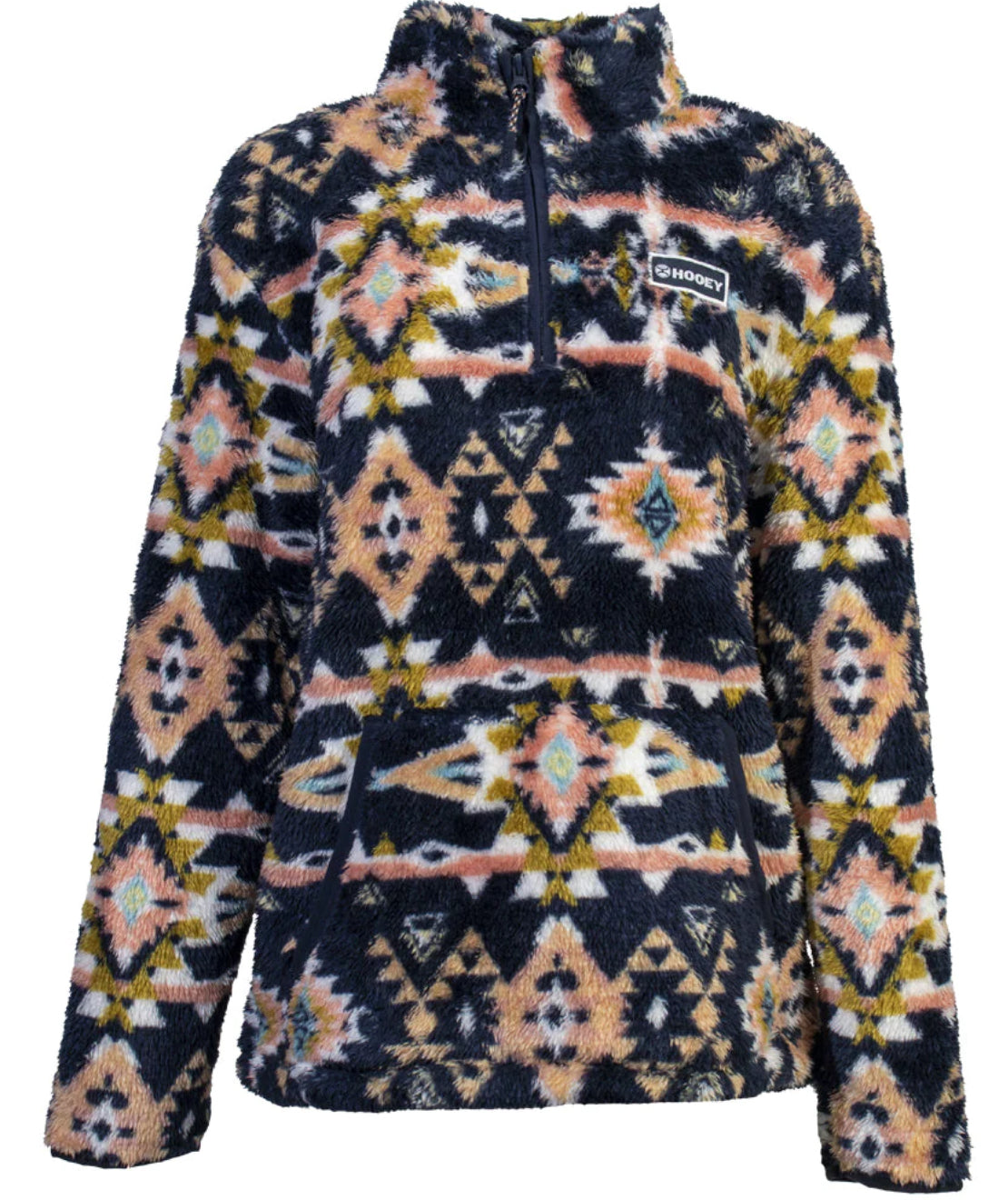 HOOEY "LADIES/YOUTH FLEECE PULLOVER" NAVY/AZTEC Hooey