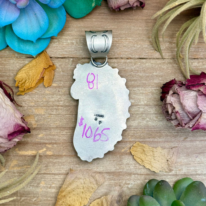 81 - Sterling Silver Kingman Turquoise & Purple Spiny Oyster Eagle Pendant by Shay Pfeiffer Pendant Shopify Collective The Bijoux FAB Jewelry The Bijoux FAB Jewelry