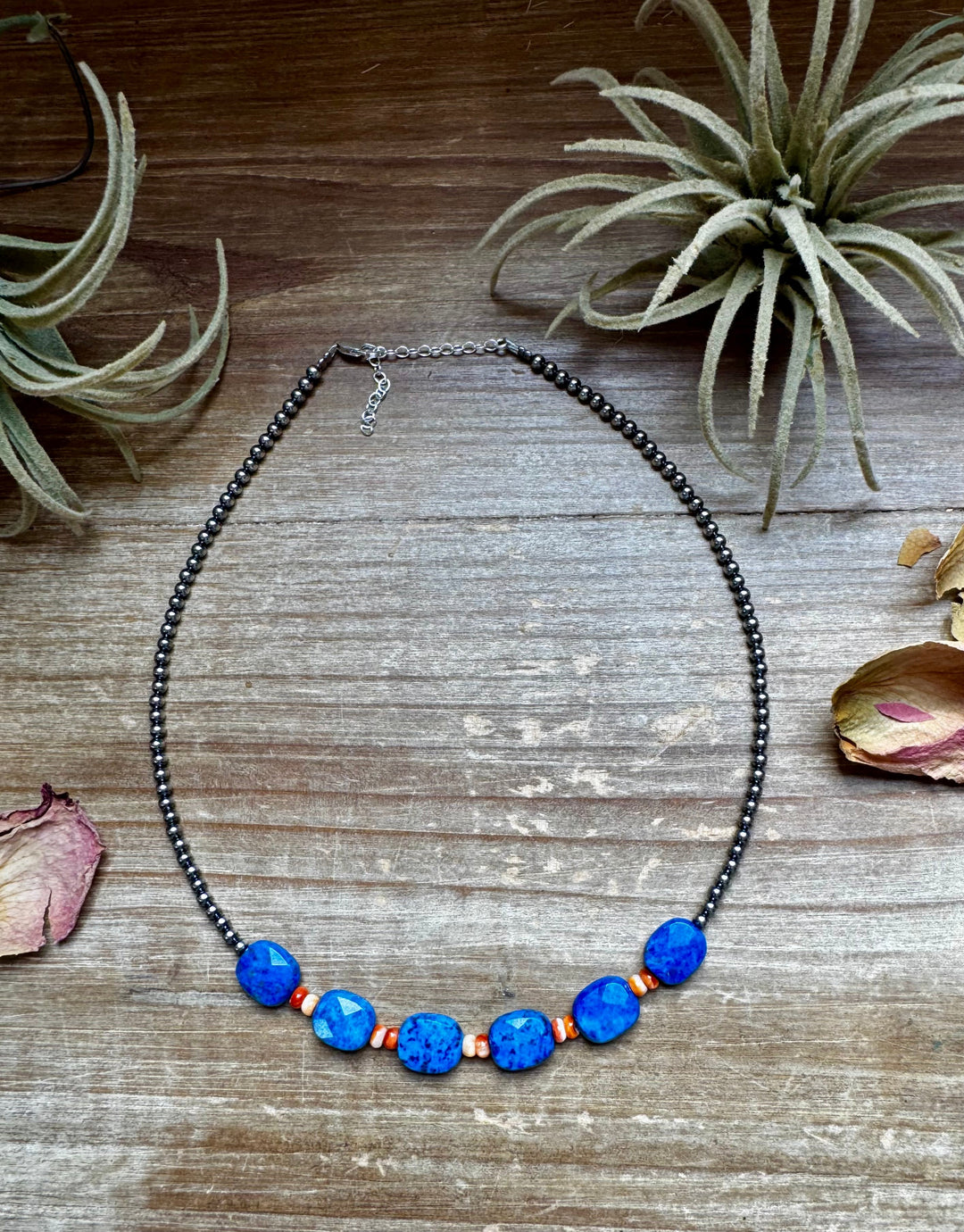 Sterling Silver & Spiny Oyster Choker with Lapis – Summer Necklace Choker Shopify Collective The Bijoux FAB Jewelry The Bijoux FAB Jewelry